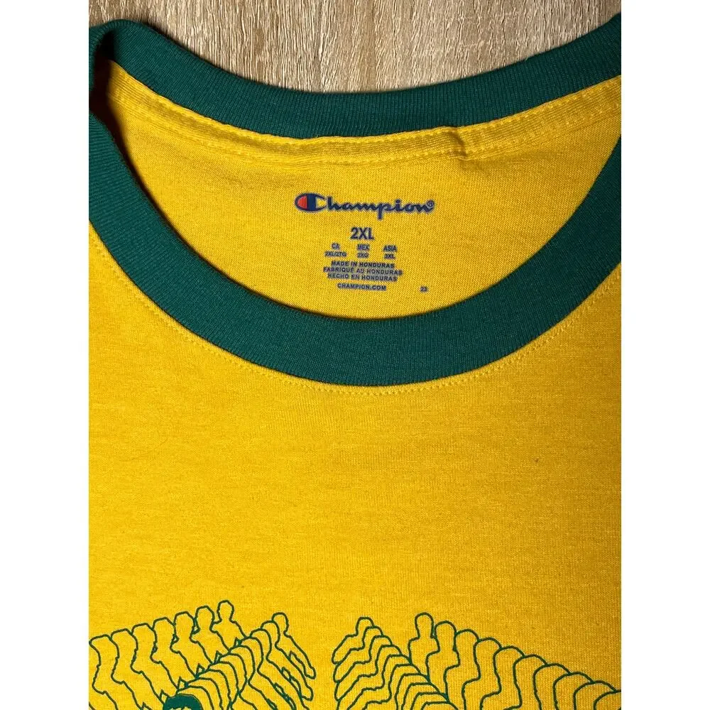 Champion Rec Club 5 Mile Run Yellow Green Heather 2XL TShirt NWT - Picture 2 of 6